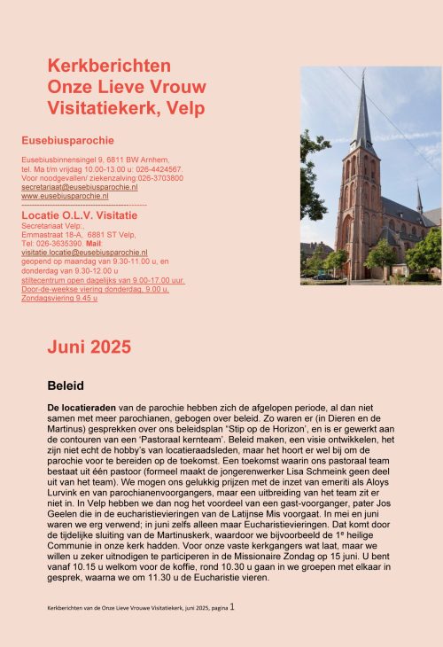 Pagina's van kerkberichten juni 2025