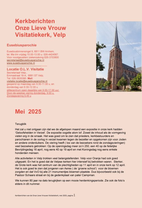 Pagina's van kerkberichten mei 2025